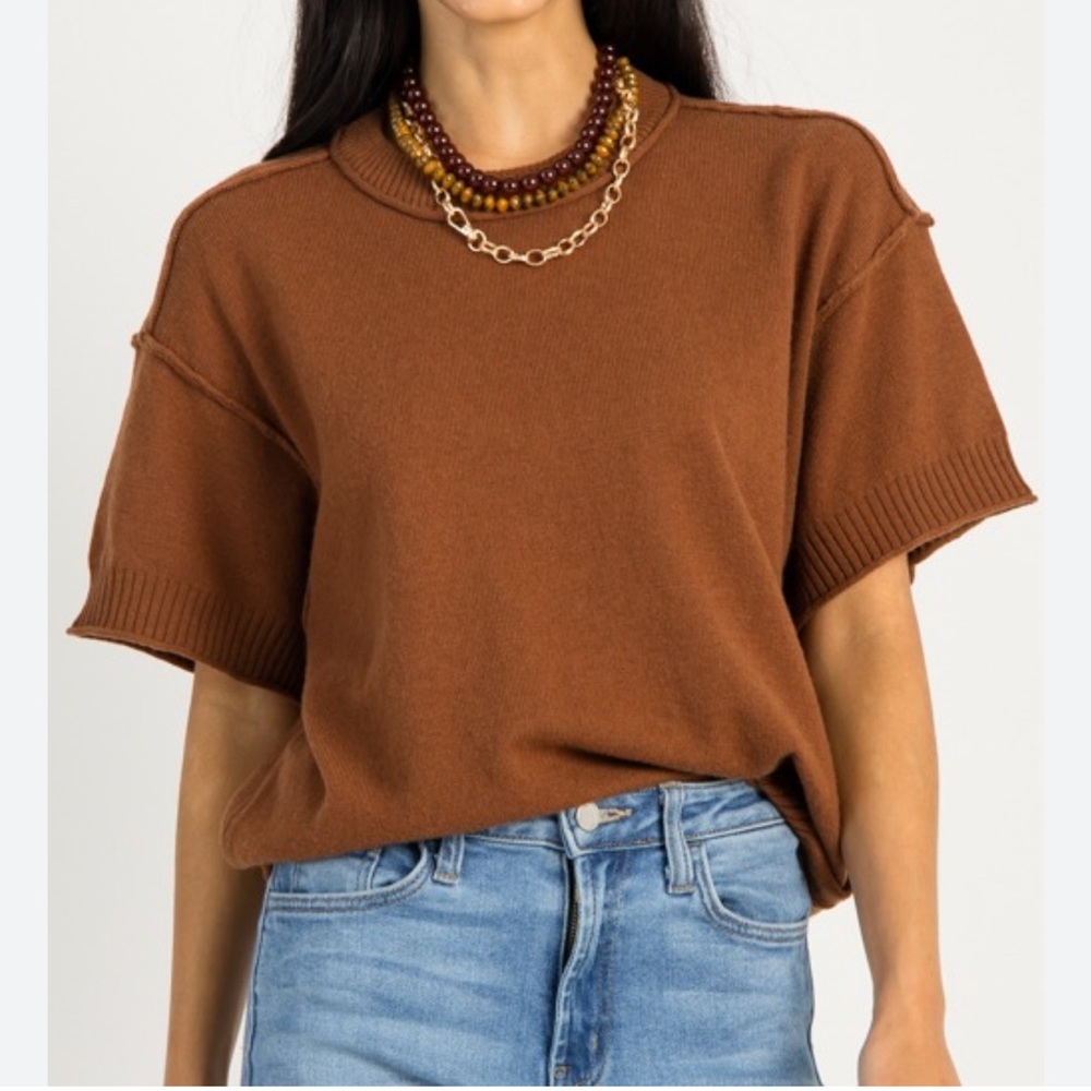 Anthropologie sweater 100% the cashmere collection Brown sweater size small NWOT